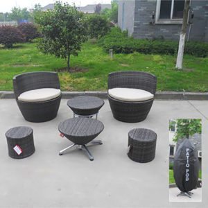 Rattan Bistro Set, rattan folding table, rattan bar chairs, wicker bstro set