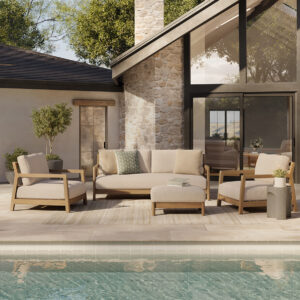Outdoor Aluminum Sofa – 80” Commercial Grade for Hospitality Use