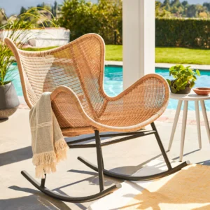 Outdoor Aluminum Rocking Lounge Chair – 30.5" Commercial Grade for Hospitality Use