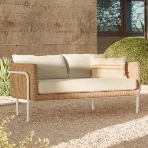 Outdoor Aluminum Loveseat – 69.5" Commercial Grade for Hospitality Use