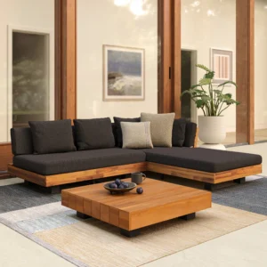 Outdoor Aluminum Low Right Sectional Set – 82.5" Commercial Grade for Hospitality Use