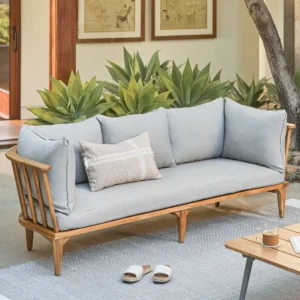Outdoor Aluminum Sofa – 81.5" Commercial Grade for Hospitality Use