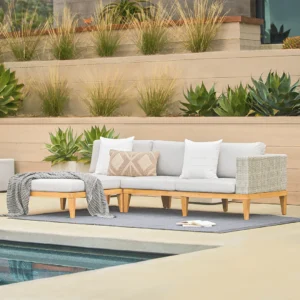Outdoor Aluminum Reversible Sectional – 98" Commercial Grade for Hospitality Use