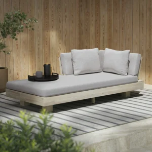 Outdoor Aluminum Low Left Chaise Lounge – 69.25" Commercial Grade for Hospitality Use
