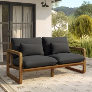 Outdoor Aluminum Loveseat – 70" Commercial Grade for Hospitality Use