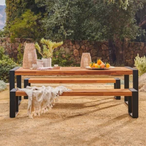 Outdoor Aluminum Dining Set – 94.5" Commercial Grade for Hospitality Projects