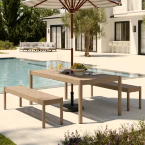 Outdoor Aluminum Dining Table Set – 75" Commercial Grade for Hospitality Projects