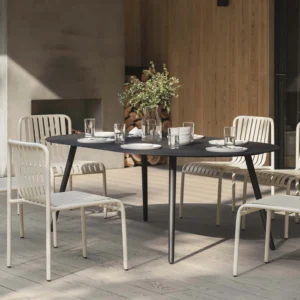 Outdoor Aluminum Dining Table – 78.5" Commercial Grade for Hospitality Projects