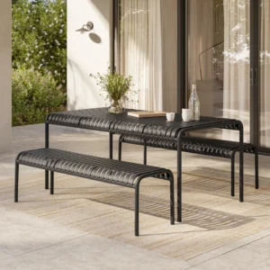 Outdoor Aluminum Dining Table Set – 67" Commercial Grade for Hospitality Projects