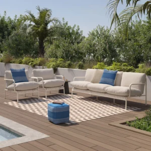 Outdoor Aluminum Sofa Set – 89" Commercial Grade for Hospitality Use