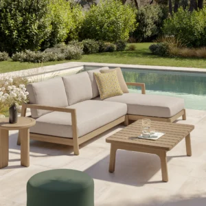 Outdoor Aluminum Right Sectional Set – 100" Basket Beige Commercial Grade for Hospitality Use