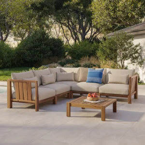 Outdoor Aluminum Modular Sectional – 102.75" Commercial Grade for Hospitality Use