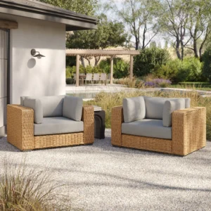 Outdoor Aluminum Lounge Chair Set – 46" Commercial Grade for Hospitality Use