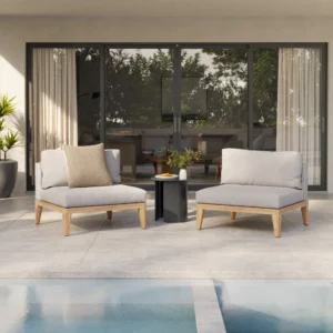 Outdoor Aluminum Lounge Chair Set – 35" Commercial Grade for Hospitality Use