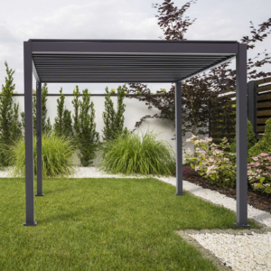 Louvred Aluminum & Steel Pergola – 13.1' x 9.8' Rectangular Structure for Commercial Use