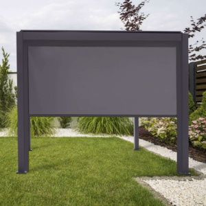 Privacy Screen for Aluminum Pergola – 11.8' Grey Weather-Resistant Panel for Hospitality Projects