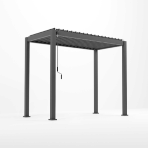 Modern Aluminum BBQ Shelter – 9.8' x 4.9' Dark Grey Structure for Commercial Projects