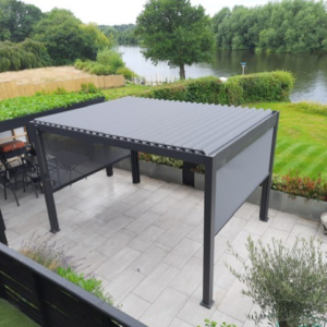 Modern Aluminum Metal Pergola – 13.1' x 9.8' Rectangular Structure for Commercial Projects