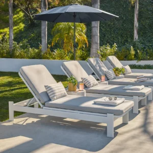 Outdoor Aluminum Chaise Lounge – 78" Commercial Grade for Hospitality Projects