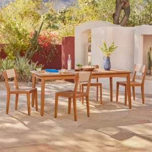 Extendable Outdoor Dining Table – 59" to 78" Aluminum for Commercial Use