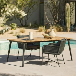 Outdoor Aluminum Dining Table – 78.5" Commercial Grade for Hospitality Projects