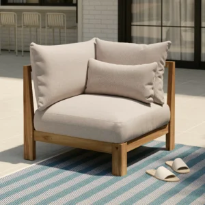Outdoor Aluminum Corner Module – 34.25" Modular Seating for Hospitality Projects