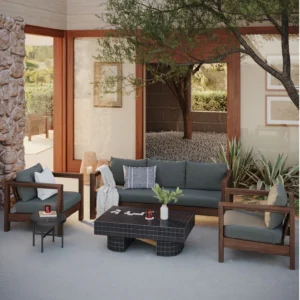 Outdoor Aluminum Sofa Set – 80" Modular Frame for Hospitality Projects