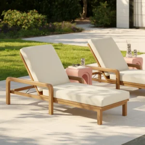 Outdoor Aluminum Chaise Lounge – 78" Commercial Grade for Resort Use