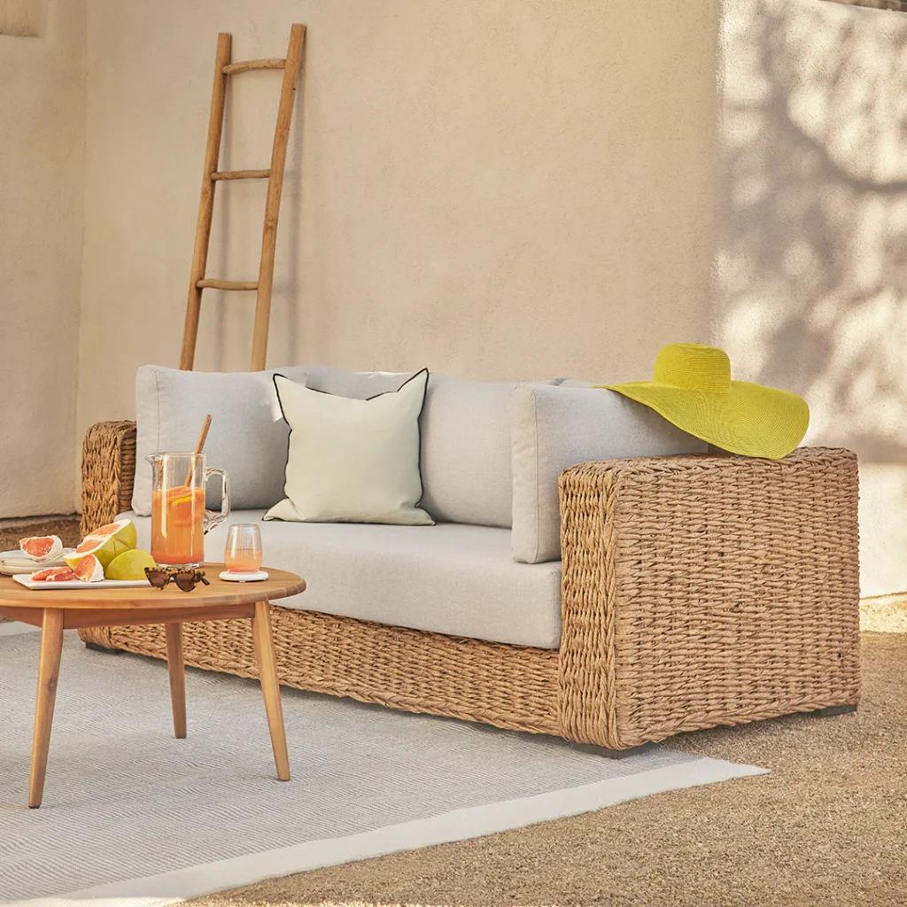 Outdoor Aluminum Sofa – 78.5" Weather-Resistant for Commercial Projects