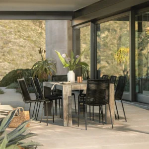 Outdoor Aluminum Dining Table – 86.5" Commercial Grade for Hospitality Projects