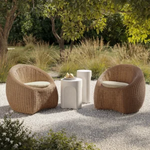 Outdoor Aluminum Swivel Chair Set – Commercial Grade for Hospitality Use