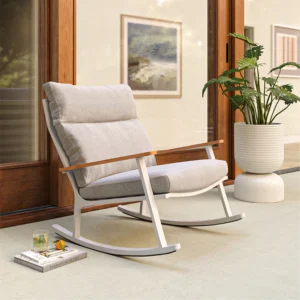 Eleya 31.5" Commercial Outdoor Rocking Chair – All-Weather Aluminum Patio Seating for Hospitality Projects