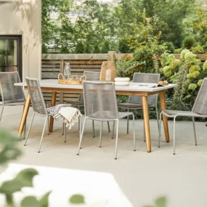Outdoor Aluminum Dining Table – 78.5" Commercial Grade for Hospitality Projects