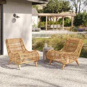 Outdoor Aluminum Lounge Chair Set – 28" Commercial Grade for Hospitality Use