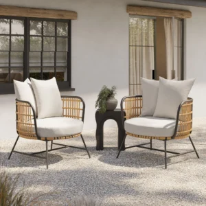 Outdoor Aluminum Lounge Chair Set – 31.5" Commercial Grade for Hospitality Use