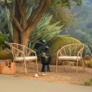 Outdoor Aluminum Lounge Chair Set – 25" Commercial Grade for Hospitality Use