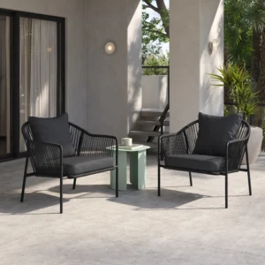 Outdoor Aluminum Lounge Chair Set – 33" Commercial Grade for Hospitality Use