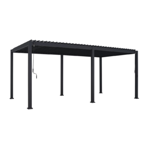 Louvred Aluminum & Steel Pergola – 19.7' x 9.8' Rectangular Structure for Hospitality Projects