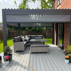 Modern Aluminum Metal Pergola – 11.8' x 9.8' Rectangular Structure for Commercial Projects